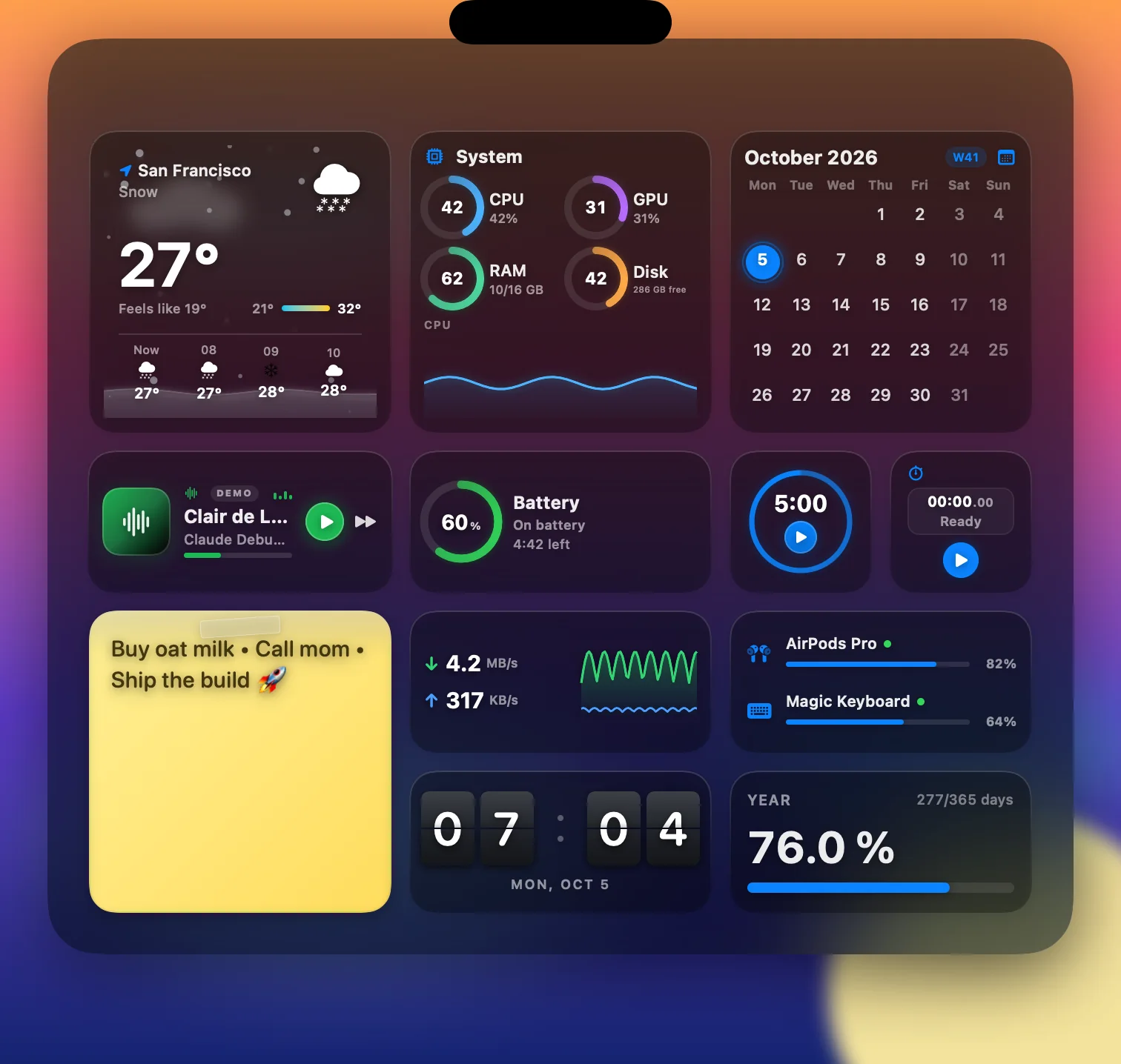 Notchmate with frosted glass